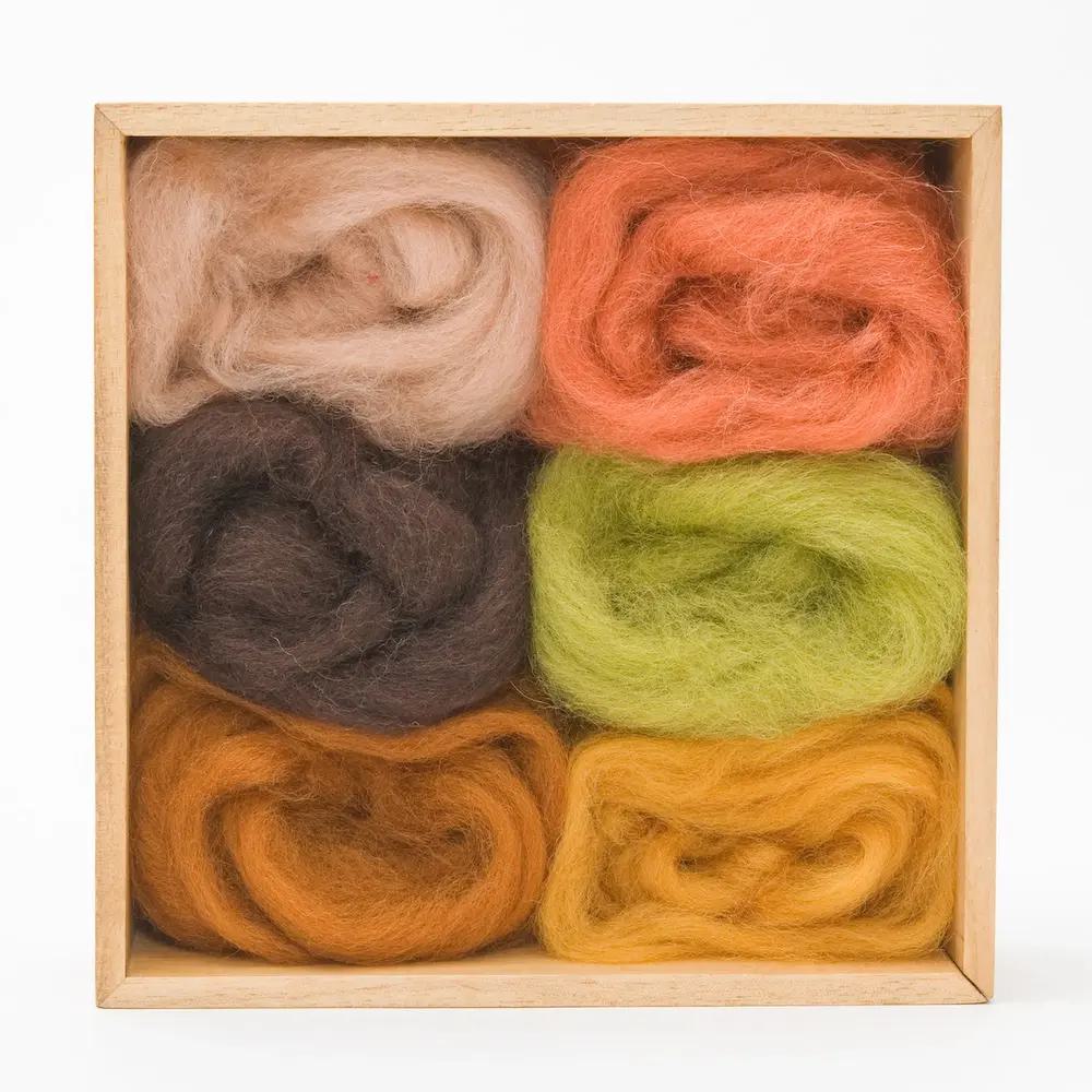 Craft Supplies, Art & School, Woolpets, Wool Roving, Set, Earth, 893353